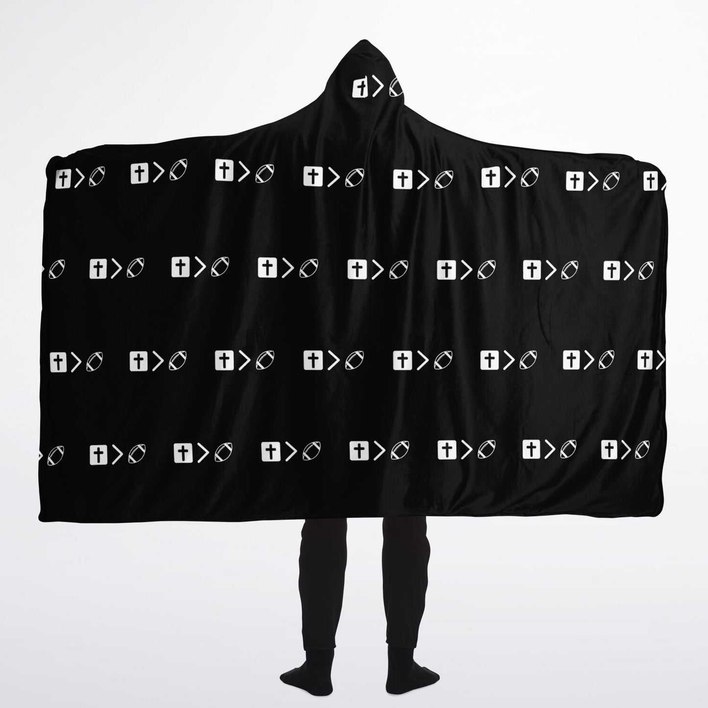 Jesus is bigger than football Hooded Blanket Micro Fleece