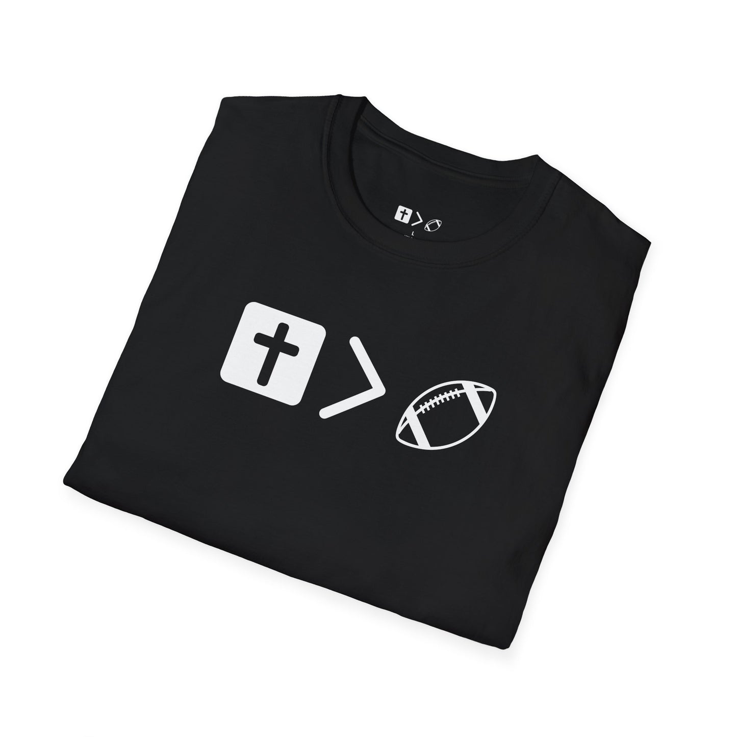 Jesus is bigger than football Unisex Softstyle T-Shirt