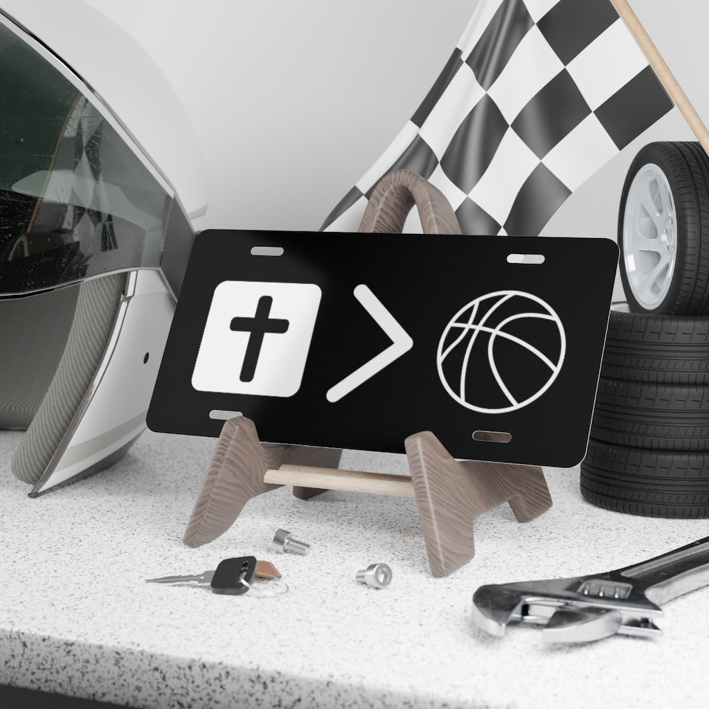 Jesus is bigger than basketball vehicle Plate