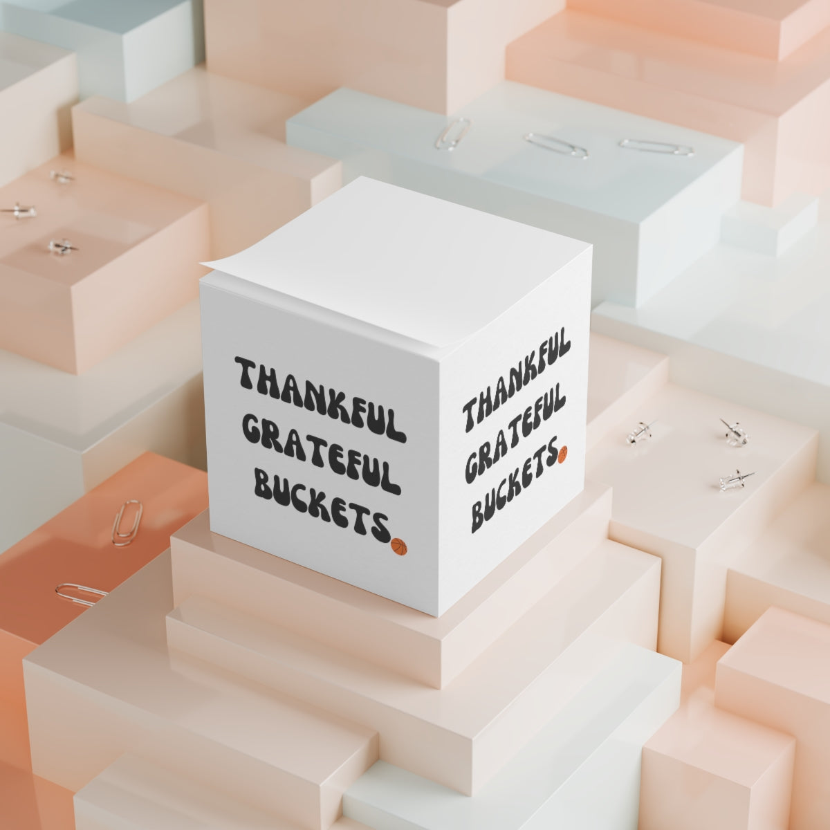 Thankful Grateful Buckets Note Cube