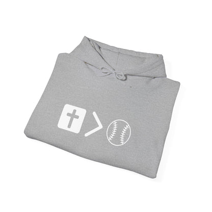 Jesus is bigger than baseball Unisex Heavy Blend™ Hooded Sweatshirt