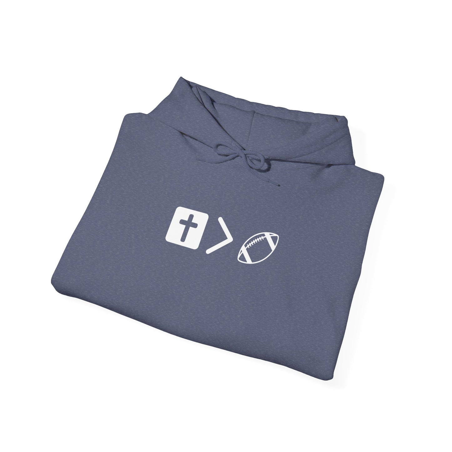 Jesus is bigger than football Unisex Heavy Blend™ Hooded Sweatshirt