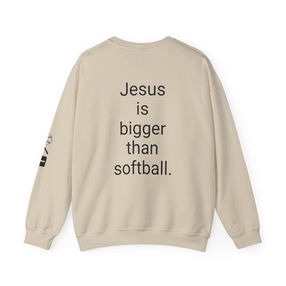 Jesus is bigger than softball Unisex Heavy Blend™ Crewneck Sweatshirt