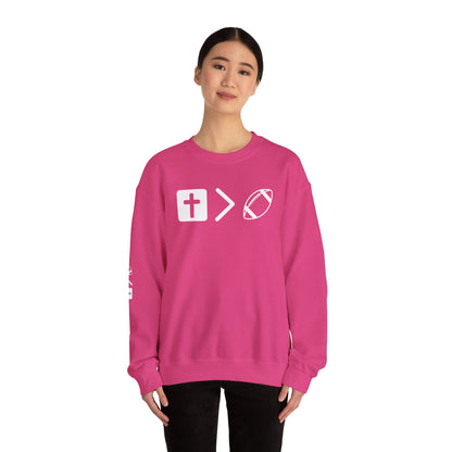 Jesus is bigger than football Unisex Heavy Blend™ Crewneck Sweatshirt