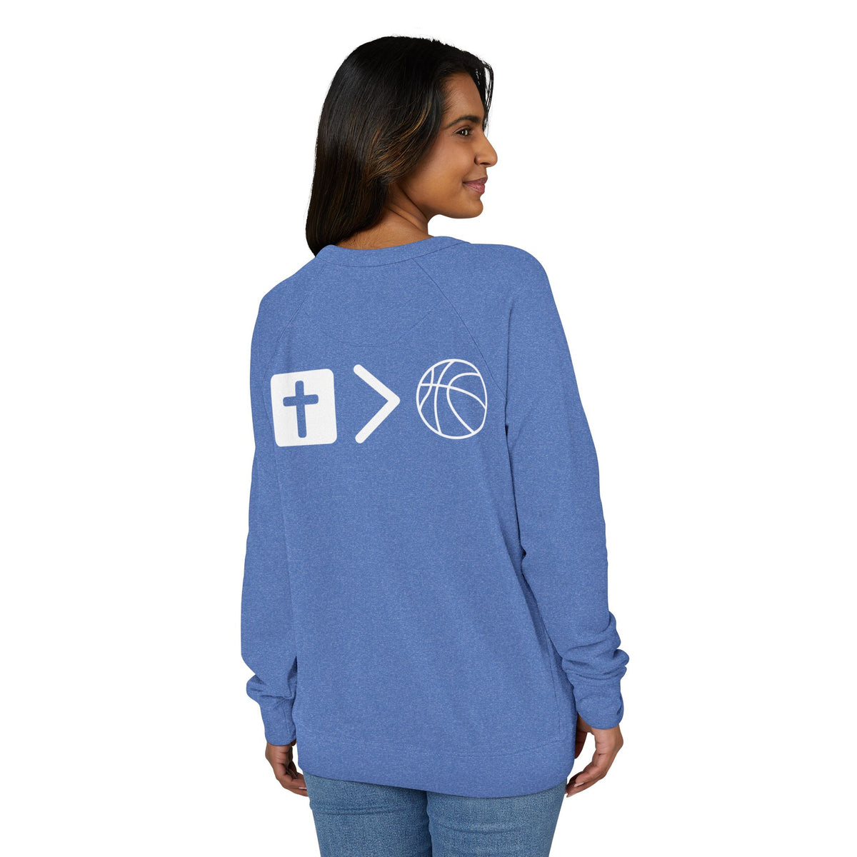 Terry Crewneck Sweatshirt Jesus is bigger than basketball.