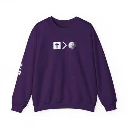 Jesus is bigger than golf Unisex Heavy Blend™ Crewneck Sweatshirt