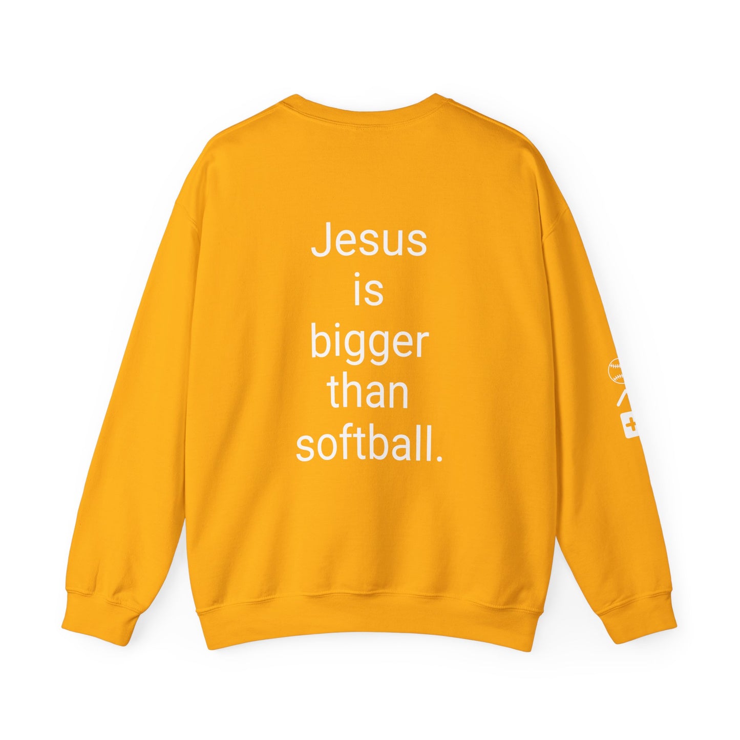 Jesus is bigger than softballl Unisex Heavy Blend™ Crewneck Sweatshirt