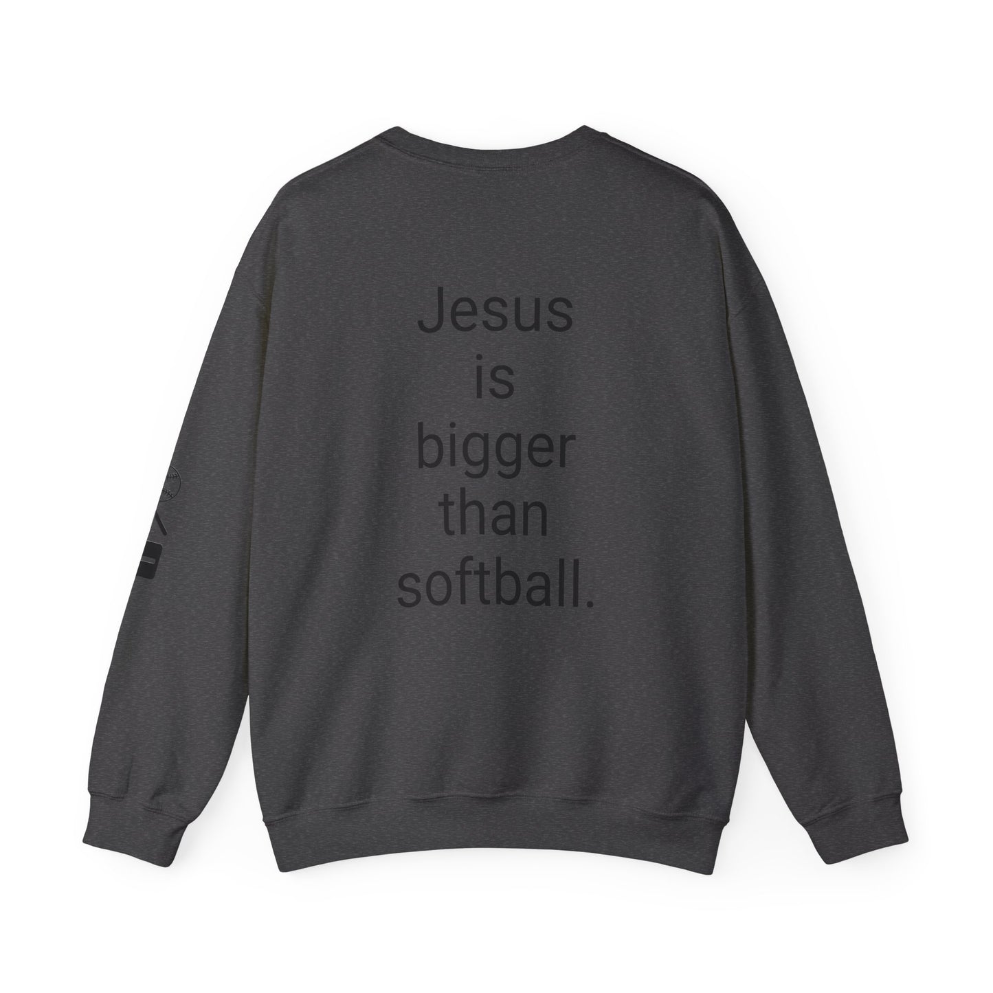 Jesus is bigger than softball Unisex Heavy Blend™ Crewneck Sweatshirt