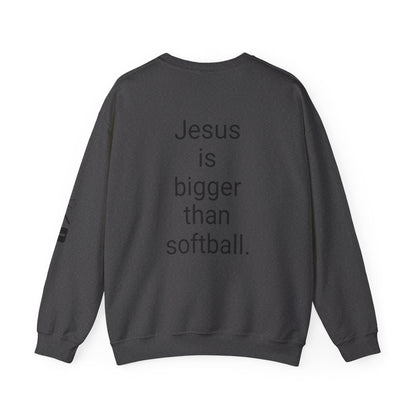 Jesus is bigger than softball Unisex Heavy Blend™ Crewneck Sweatshirt
