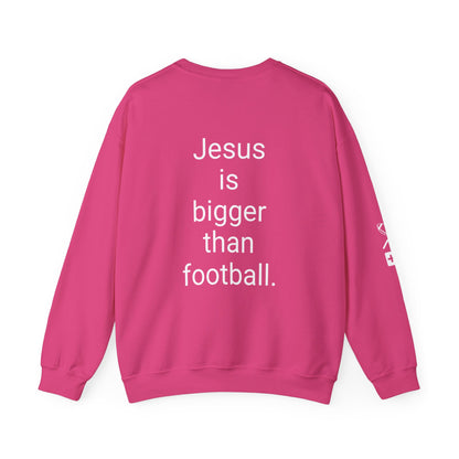 Jesus is bigger than football Unisex Heavy Blend™ Crewneck Sweatshirt