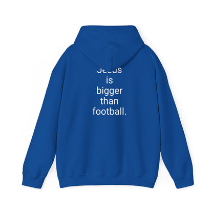 Jesus is bigger than football Unisex Heavy Blend™ Hooded Sweatshirt