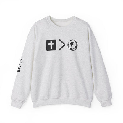 Jesus is bigger than soccer Unisex Heavy Blend™ Crewneck Sweatshirt