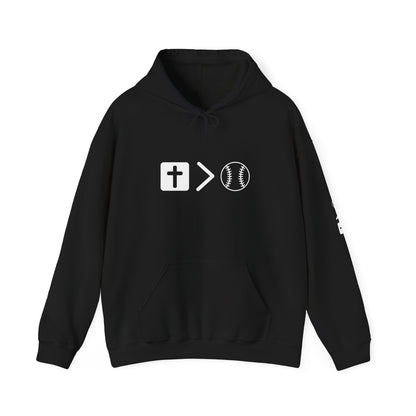 Jesus is bigger than softball Unisex Heavy Blend™ Hooded Sweatshirt