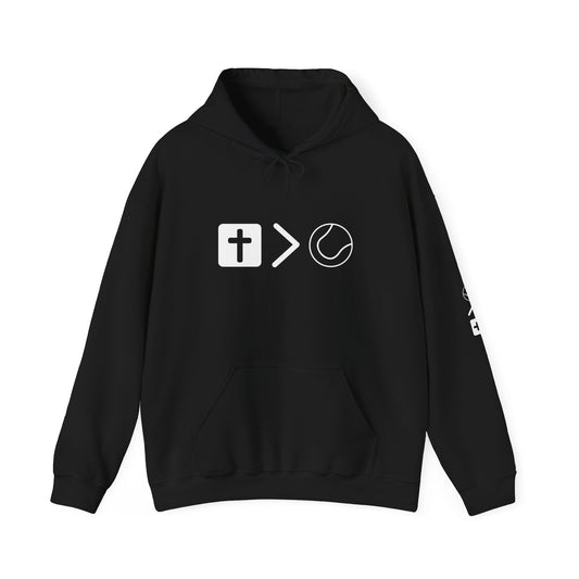 Jesus is bigger than tennis Unisex Heavy Blend™ Hooded Sweatshirt