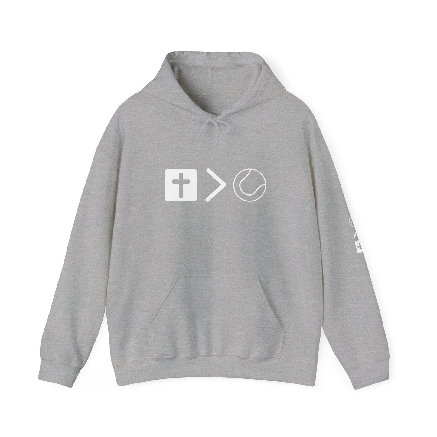 Jesus is bigger than tennis Unisex Heavy Blend™ Hooded Sweatshirt