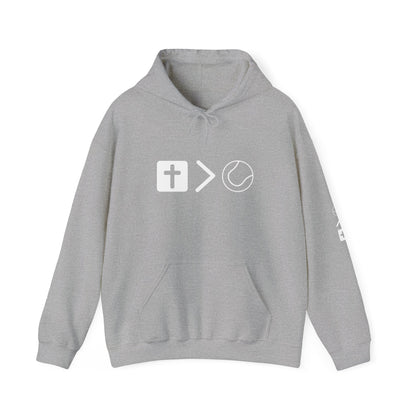 Jesus is bigger than tennis Unisex Heavy Blend™ Hooded Sweatshirt
