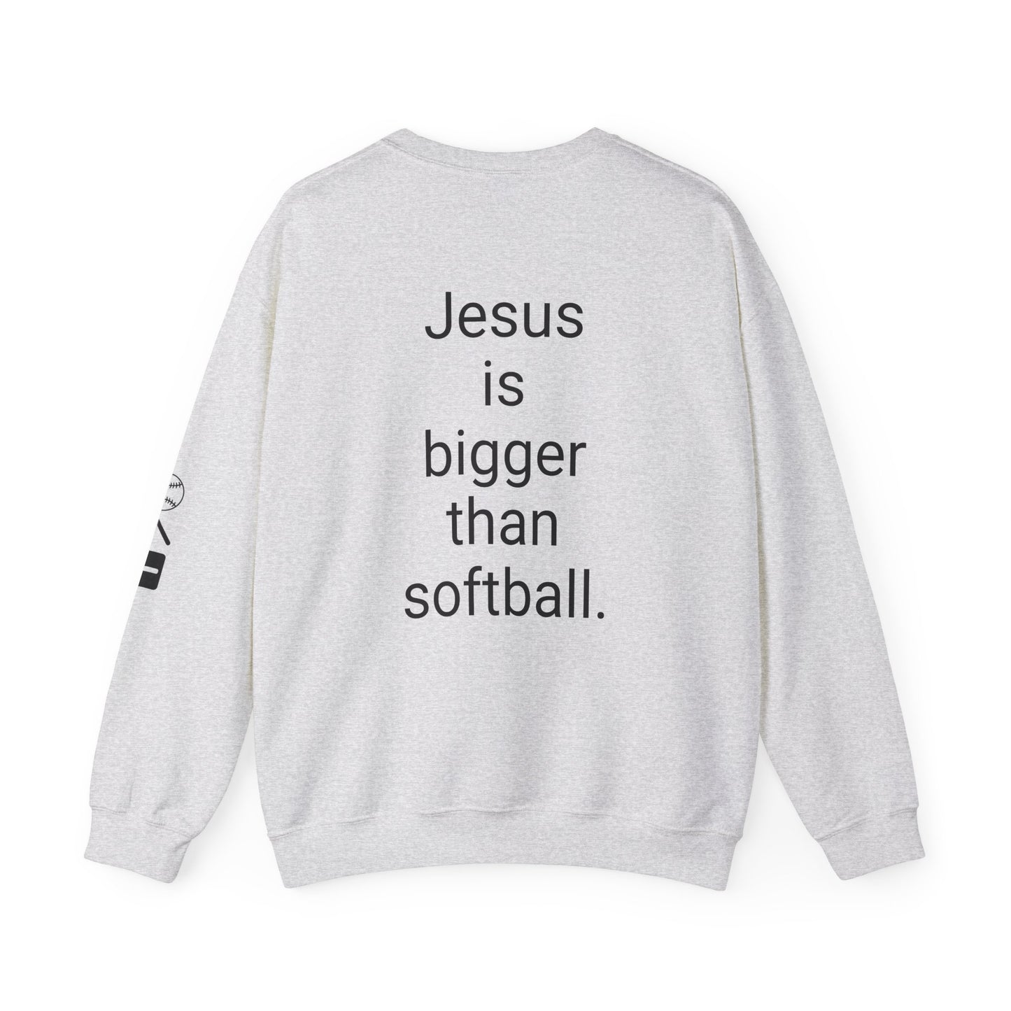 Jesus is bigger than softball Unisex Heavy Blend™ Crewneck Sweatshirt