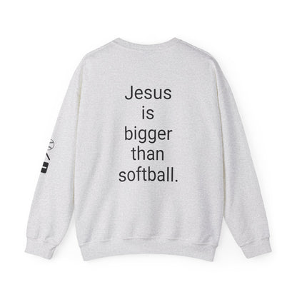 Jesus is bigger than softball Unisex Heavy Blend™ Crewneck Sweatshirt