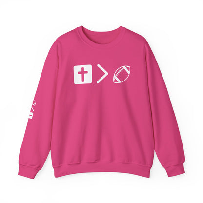 Jesus is bigger than football Unisex Heavy Blend™ Crewneck Sweatshirt