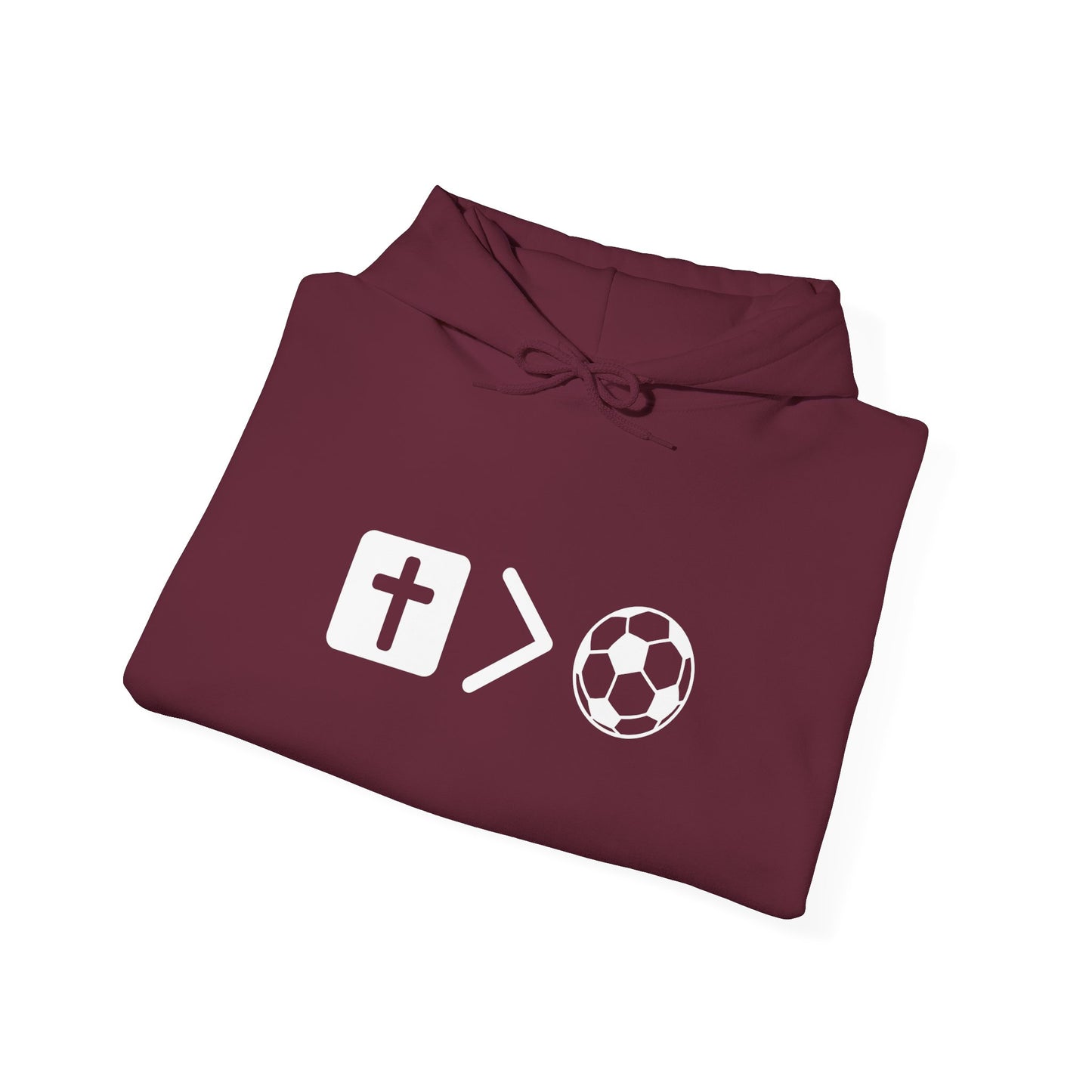 Jesus is bigger than soccer Unisex Heavy Blend™ Hooded Sweatshirt