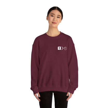 Jesus is bigger than Basketball Unisex Heavy Blend™ Crewneck Sweatshirt