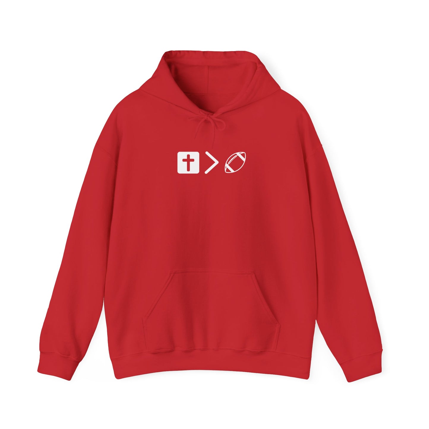 Jesus is bigger than football Unisex Heavy Blend™ Hooded Sweatshirt
