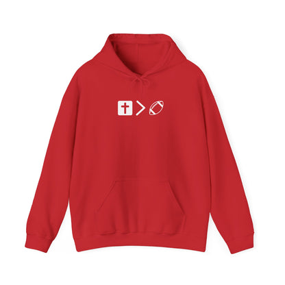 Jesus is bigger than football Unisex Heavy Blend™ Hooded Sweatshirt