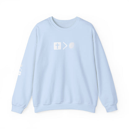 Jesus is bigger than golf Unisex Heavy Blend™ Crewneck Sweatshirt