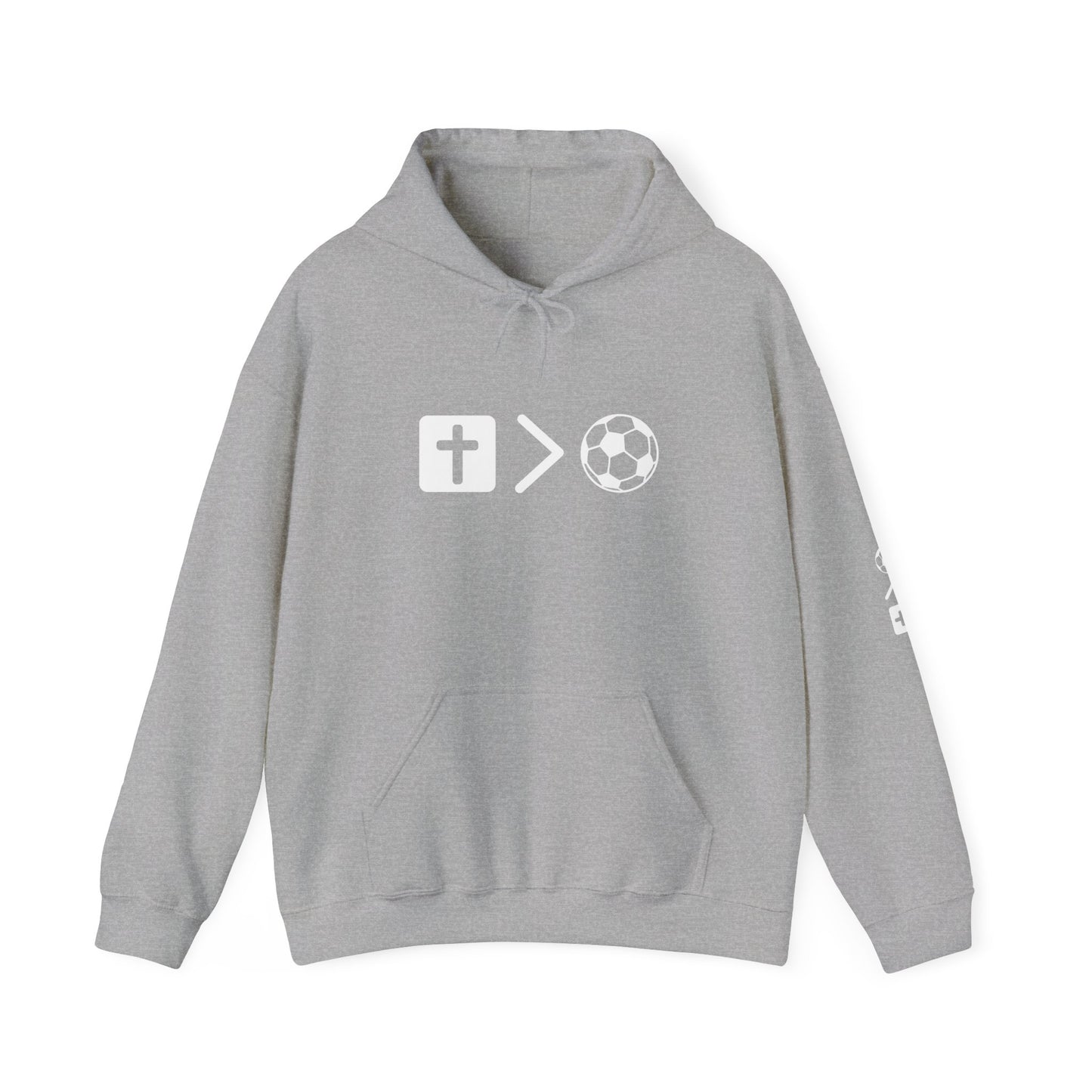 Jesus is bigger than soccer Unisex Heavy Blend™ Hooded Sweatshirt