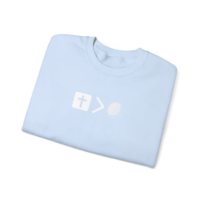 Jesus is bigger than golf Unisex Heavy Blend™ Crewneck Sweatshirt