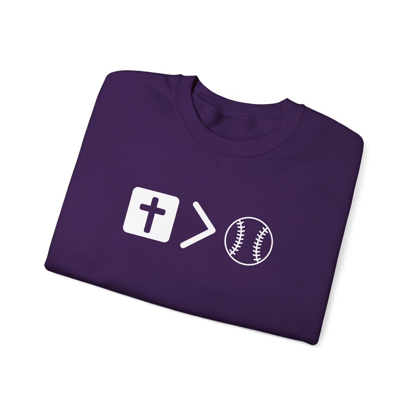 Jesus is bigger than softballl Unisex Heavy Blend™ Crewneck Sweatshirt