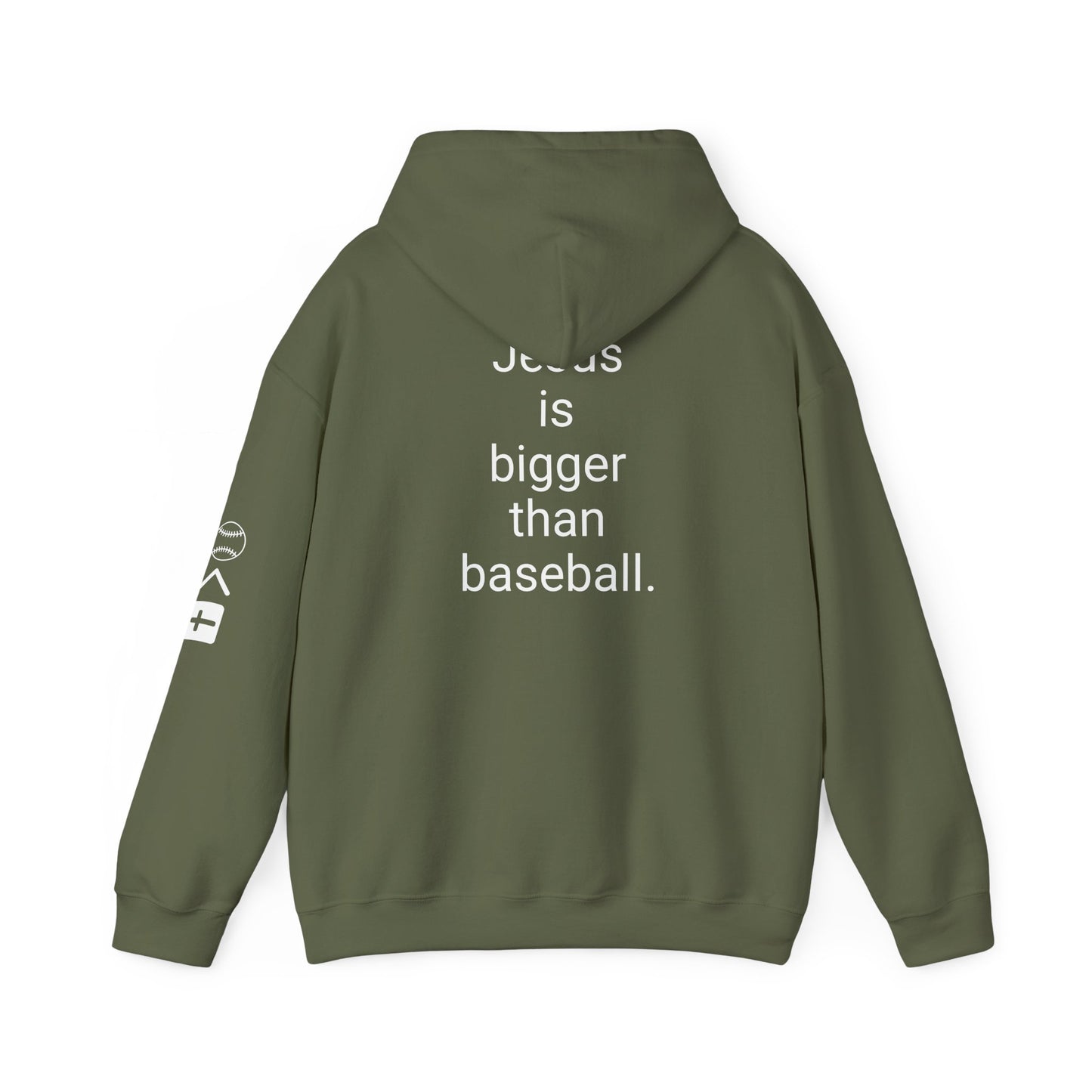 Jesus is bigger than baseball Unisex Heavy Blend™ Hooded Sweatshirt
