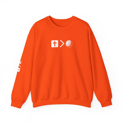 Jesus is bigger than golf Unisex Heavy Blend™ Crewneck Sweatshirt