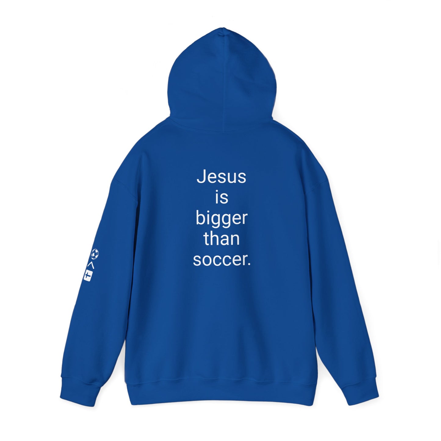 Jesus is bigger than soccer Unisex Heavy Blend™ Hooded Sweatshirt