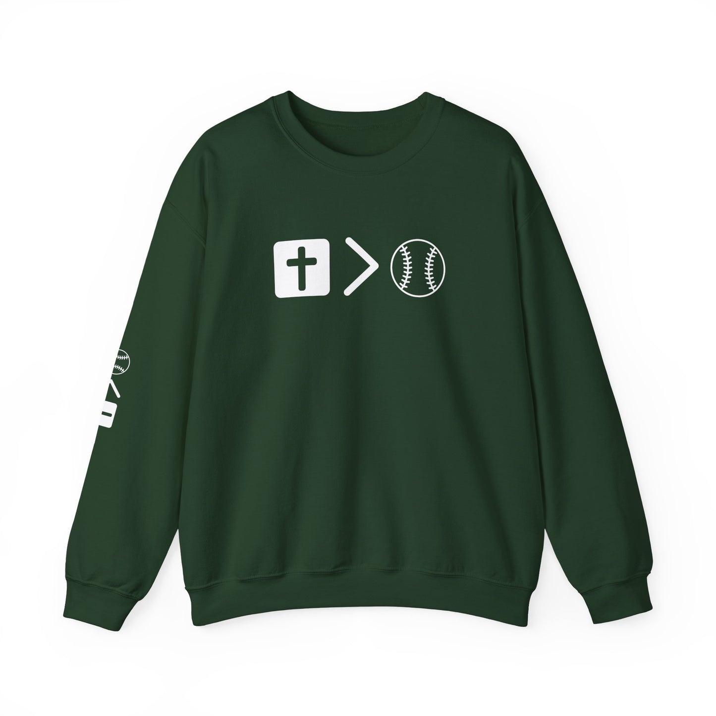 Jesus is bigger than softballl Unisex Heavy Blend™ Crewneck Sweatshirt