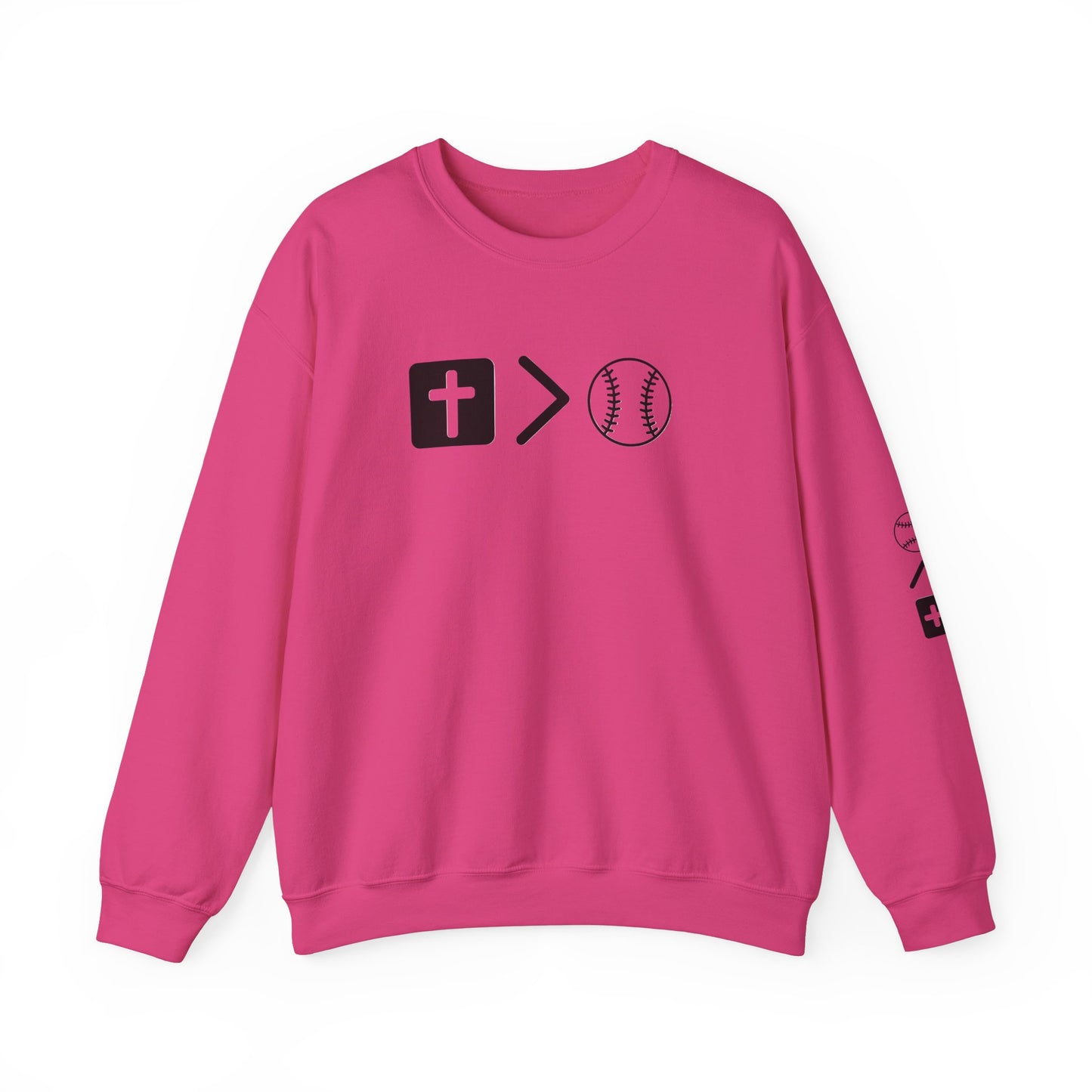 Jesus is bigger than softball Unisex Heavy Blend™ Crewneck Sweatshirt