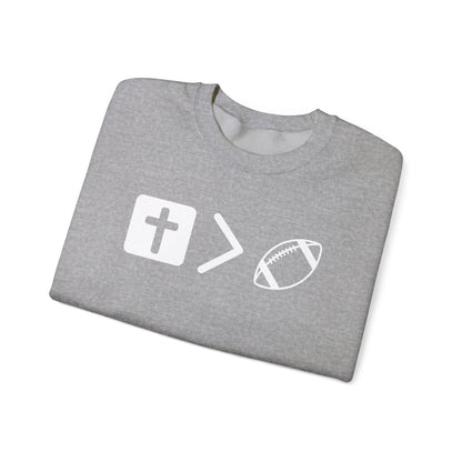 Jesus is bigger than football Unisex Heavy Blend™ Crewneck Sweatshirt