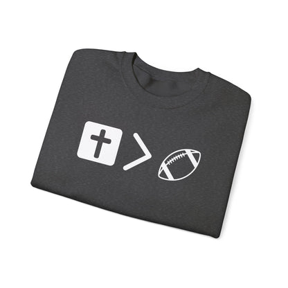 Jesus is bigger than football Unisex Heavy Blend™ Crewneck Sweatshirt