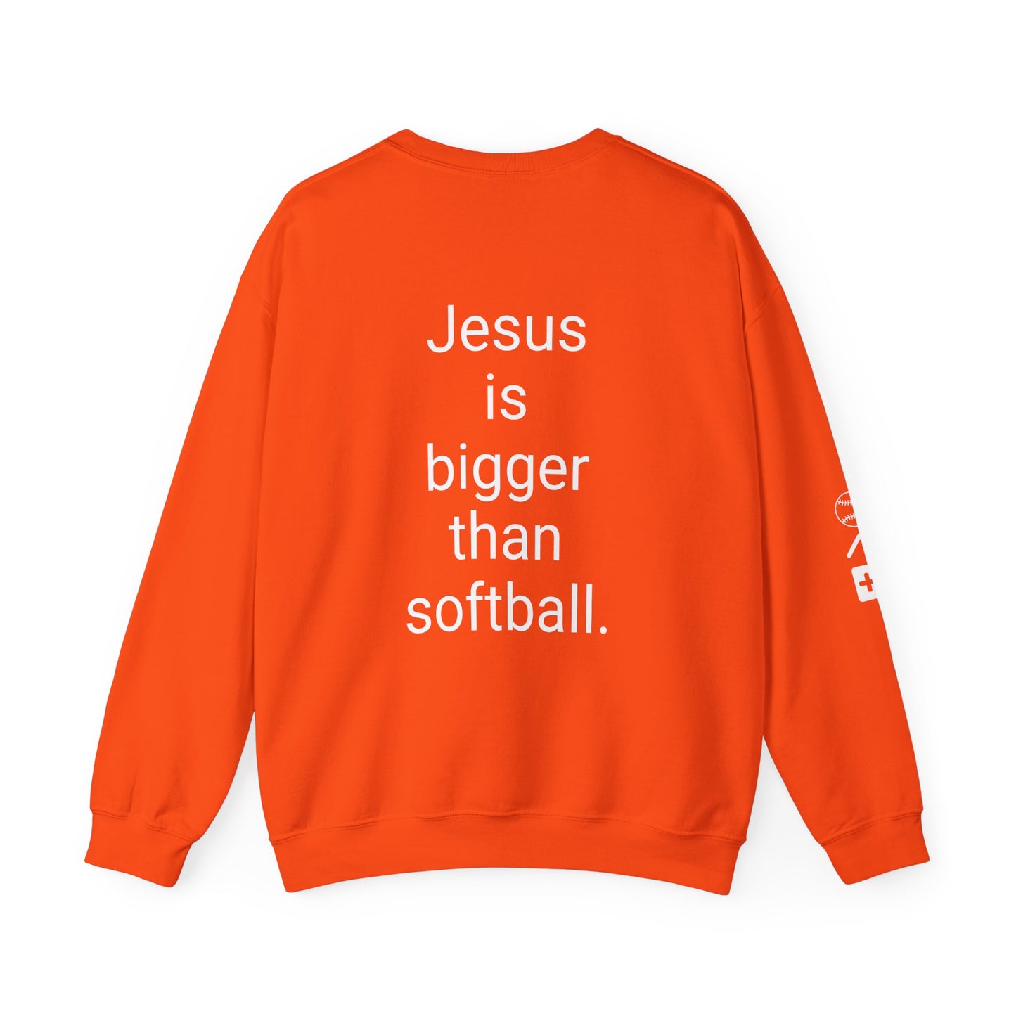 Jesus is bigger than softballl Unisex Heavy Blend™ Crewneck Sweatshirt