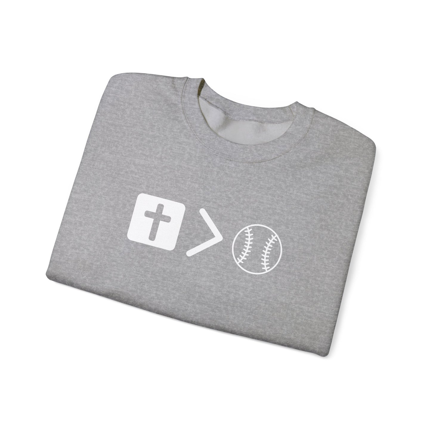 Jesus is bigger than softballl Unisex Heavy Blend™ Crewneck Sweatshirt