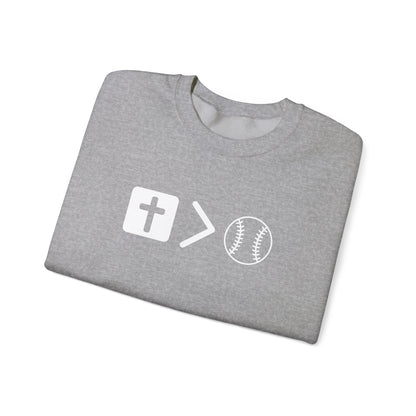 Jesus is bigger than softballl Unisex Heavy Blend™ Crewneck Sweatshirt