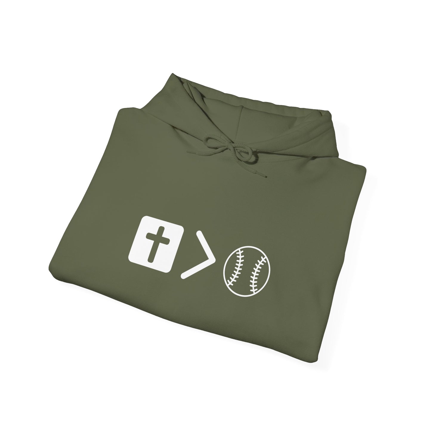 Jesus is bigger than softball Unisex Heavy Blend™ Hooded Sweatshirt