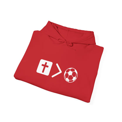 Jesus is bigger than soccer Unisex Heavy Blend™ Hooded Sweatshirt