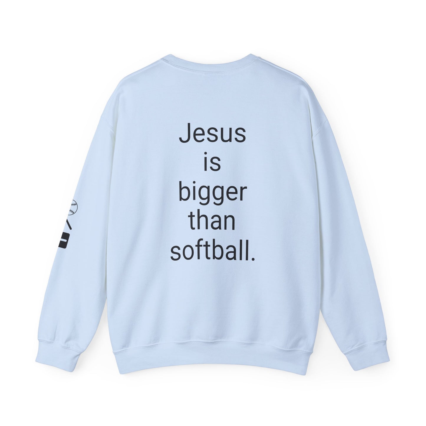 Jesus is bigger than softball Unisex Heavy Blend™ Crewneck Sweatshirt