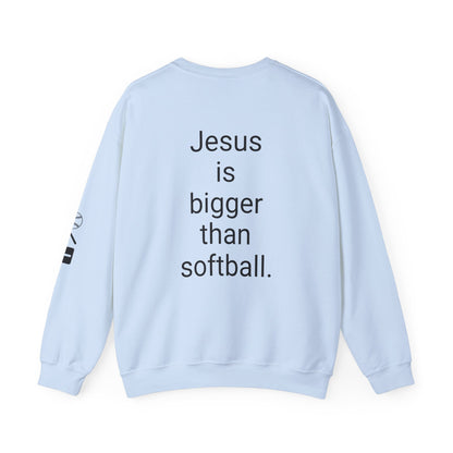 Jesus is bigger than softball Unisex Heavy Blend™ Crewneck Sweatshirt