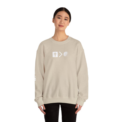 Jesus is bigger than golf Unisex Heavy Blend™ Crewneck Sweatshirt