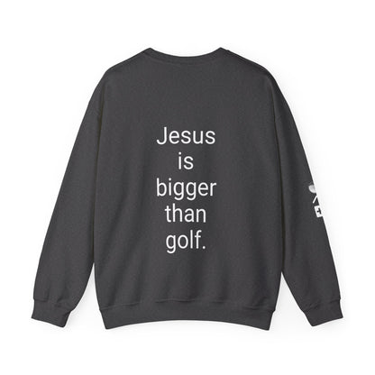 Jesus is bigger than golf Unisex Heavy Blend™ Crewneck Sweatshirt