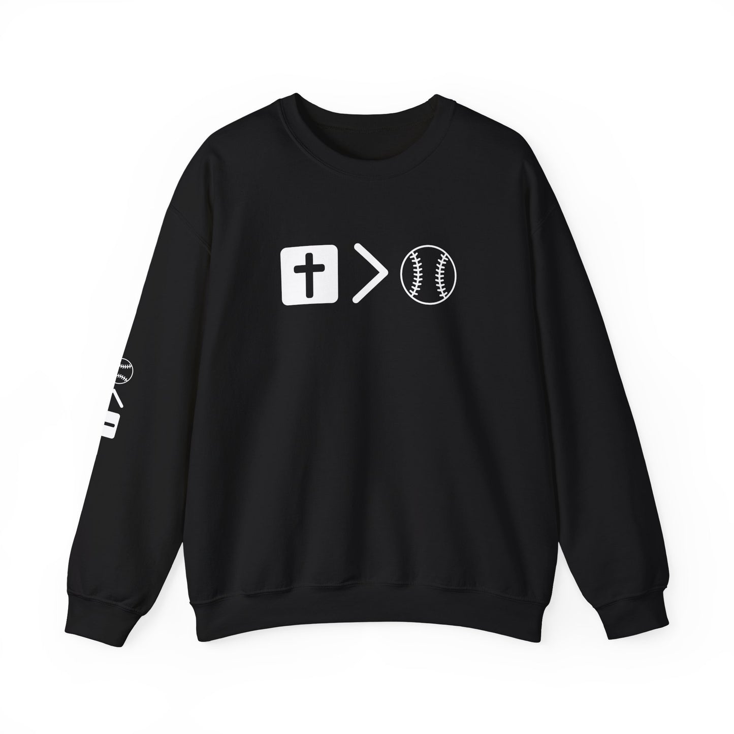 Jesus is bigger than softballl Unisex Heavy Blend™ Crewneck Sweatshirt