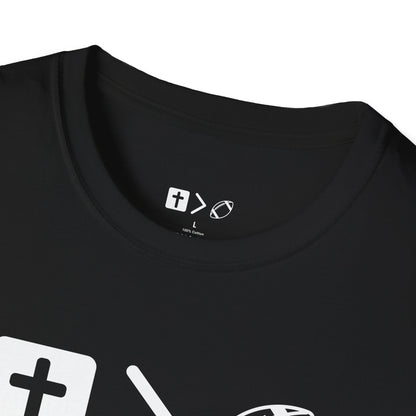 Jesus is bigger than football Unisex Softstyle T-Shirt