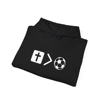 Jesus is bigger than soccer Unisex Heavy Blend™ Hooded Sweatshirt